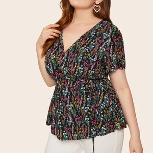 Floral wrap top